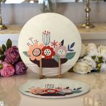 - Supla2li-7530-Gorsel1 - Realhomes  Realhomes Rengarenk Zeminli Onedraw Çizimli Çiçek Desenli Dijital Baskılı Modern 2'li Yuvarlak Servis Altlığı - Supla Realhomes