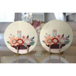 - Supla2li-7530-Gorsel2 - Realhomes  Realhomes Rengarenk Zeminli Onedraw Çizimli Çiçek Desenli Dijital Baskılı Modern 2'li Yuvarlak Servis Altlığı - Supla Realhomes