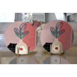 Realhomes Rengarenk Zeminli Onedraw Çizimli Vazo Çiçek 2'li Yuvarlak Servis Altlığı - Supla Realhomes