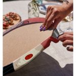 Realhomes Rengarenk Zeminli Onedraw Çizimli Vazo Çiçek 2'li Yuvarlak Servis Altlığı - Supla Realhomes