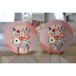 Realhomes Renkli Zeminli Onedraw Çizimli Dijital Baskılı Modern 2'li Yuvarlak Servis Altlığı - Supla Realhomes