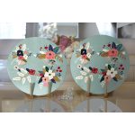 Realhomes Rengarenk Zeminli Rengarenk Çiçek Desenli Dijital Baskılı Modern 2'li Yuvarlak Servis Altlığı - Supla Realhomes