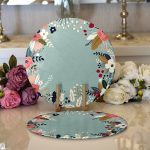 - Supla2li-7535-Gorsel1 - Realhomes Realhomes Rengarenk Zeminli Rengarenk Çiçek Desenli Dijital Baskılı Modern 2'li Yuvarlak Servis Altlığı - Supla Realhomes