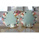 - Supla2li-7535-Gorsel2 - Realhomes Realhomes Rengarenk Zeminli Rengarenk Çiçek Desenli Dijital Baskılı Modern 2'li Yuvarlak Servis Altlığı - Supla Realhomes