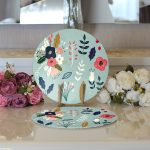 Realhomes Rengarenk Zeminli Rengarenk Çiçek Desenli Dijital Baskılı Modern 2'li Yuvarlak Servis Altlığı - Supla Realhomes