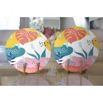 - Supla2li-7551-Gorsel2 - Realhomes  Realhomes Beyaz Zeminli Renkli Onedraw Çizimli Dijital Baskılı Modern 2'li Yuvarlak Servis Altlığı - Supla Realhomes