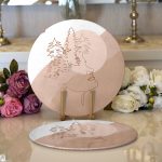 Realhomes Pastel Zeminli Onedraw Çizimli Bayan Silüeti Dijital Baskılı Modern 2'li Yuvarlak Servis Altlığı - Supla Realhomes