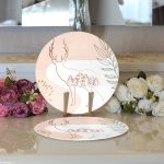 - Supla2li-7574-Gorsel3 - Realhomes Realhomes Renkli Zeminli Onedraw Çizimli Geyik Desenli Dijital Baskılı Modern 2'li Yuvarlak Servis Altlığı - Supla Realhomes