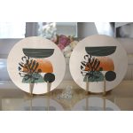 - Supla2li-7581-Gorsel2 - Realhomes Realhomes Pastel Renkli Yaprak Motifli Dijital Baskılı Modern 2'li Yuvarlak Servis Altlığı - Supla Realhomes