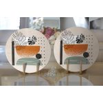 - Supla2li-7584-Gorsel2 - Realhomes  Realhomes Pastel Renkli Onedraw Çizimli Geometrik Desenli Modern 2'li Yuvarlak Servis Altlığı - Supla Realhomes