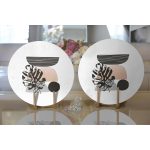 - Supla2li-7586-Gorsel2 - Realhomes Realhomes Beyaz Zemin Üzerinde Onedraw Çizimli Yaprak Motifli 2'li Yuvarlak Servis Altlığı - Supla Realhomes