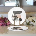 - Supla2li-7586-Gorsel3 - Realhomes Realhomes Beyaz Zemin Üzerinde Onedraw Çizimli Yaprak Motifli 2'li Yuvarlak Servis Altlığı - Supla Realhomes