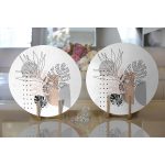 - Supla2li-7589-Gorsel2 - Realhomes Realhomes Pastel Renkli Onedraw Çizimli Geometrik Desenli Modern 2'li Yuvarlak Servis Altlığı - Supla Realhomes