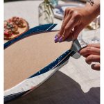 - Supla2li-7590-Gorsel4 - Realhomes Realhomes Renkli Zemin Üzerinde Geometrik Çizim Dijital Baskılı Modern 2'li Yuvarlak Servis Altlığı - Supla Realhomes