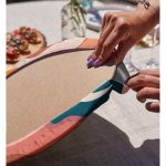 Realhomes Pastel Renkli Zeminli Ay Güneş Temalı Dijital Baskılı Modern 2'li Yuvarlak Servis Altlığı - Supla Realhomes