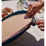 - Supla2li-7593-Gorsel4 - Realhomes  Realhomes Renkli Zemin Üzerinde Pastel Renkli Yaprak Desenli Modern 2'li Yuvarlak Servis Altlığı - Supla Realhomes