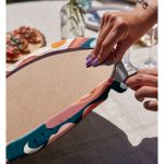 - Supla2li-7596-Gorsel4 - Realhomes Realhomes Renkli Zemin Üzerinde Ay Güneş Temalı Dijital Baskılı Modern 2'li Yuvarlak Servis Altlığı - Supla Realhomes