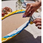 - Supla2li-7600-Gorsel4 - Realhomes Realhomes Sarı Zemin Üzerinde Çapa Çizimli Dijital Baskılı Modern 2'li Yuvarlak Servis Altlığı - Supla Realhomes