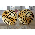 Realhomes Renkli Zemin Üzerinde Siyah Detaylı Geometrik Çizim 2'li Yuvarlak Servis Altlığı - Supla Realhomes