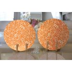 Realhomes Rengarenk Zemin Üzerinde Çiçek Desenli Dijital Baskılı Modern 2'li Yuvarlak Servis Altlığı - Supla Realhomes