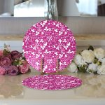 Realhomes Rengarenk Zemin Üzerinde Çiçek Desenli Dijital Baskılı Modern 2'li Yuvarlak Servis Altlığı - Supla Realhomes