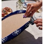 - Supla2li-7629-Gorsel4 - Realhomes Realhomes Lacivert Zemin Üzerinde Modern Pusula Desenli Dijital Baskılı Modern 2'li Yuvarlak Servis Altlığı - Supla Realhomes