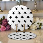 Realhomes Modern Yıldız Desenli Dijital Baskılı 2'li Yuvarlak Servis Altlığı - Supla Realhomes