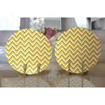 - Supla2li-7634-Gorsel2 - Realhomes Realhomes Beyaz Zemin Üzerinde Sarı Renkli Geometrik Desenli Modern 2'li Yuvarlak Servis Altlığı - Supla Realhomes