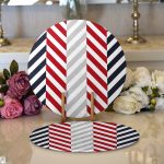 - Supla2li-7639-Gorsel1 - Realhomes  Realhomes Beyaz Zemin Üzerinde Geometrik Çizimli Zigzag Desenli 2'li Yuvarlak Servis Altlığı - Supla Realhomes