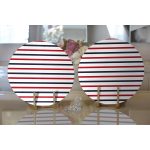 - Supla2li-7642-Gorsel2 - Realhomes Realhomes Beyaz Zemin Üzerinde Renkli Çizgili Dijital Baskılı Modern 2'li Yuvarlak Servis Altlığı - Supla Realhomes