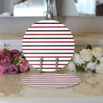 - Supla2li-7642-Gorsel3 - Realhomes Realhomes Beyaz Zemin Üzerinde Renkli Çizgili Dijital Baskılı Modern 2'li Yuvarlak Servis Altlığı - Supla Realhomes