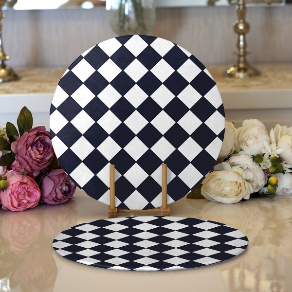 - Supla2li-7644-Gorsel1 - Realhomes  Realhomes Beyaz Zemin Üzerinde Renkli Geometrik Çizimli Dijital Baskılı Modern 2'li Yuvarlak Servis Altlığı - Supla Realhomes