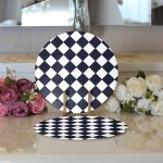 - Supla2li-7644-Gorsel3 - Realhomes  Realhomes Beyaz Zemin Üzerinde Renkli Geometrik Çizimli Dijital Baskılı Modern 2'li Yuvarlak Servis Altlığı - Supla Realhomes