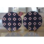 - Supla2li-7645-Gorsel2 - Realhomes Realhomes Renkli Zeminli Geometrik Çizimli Dijital Baskılı Modern 2'li Yuvarlak Servis Altlığı - Supla Realhomes