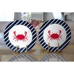 - Supla2li-7682-Gorsel2 - Realhomes  Realhomes Beyaz Zeminli Renkli Yengeç Desenli Dijital Baskılı Modern 2'li Yuvarlak Servis Altlığı - Supla Realhomes