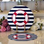 - Supla2li-7687-Gorsel1 - Realhomes Realhomes Beyaz Zemin Üzerinde Renkli Geometrik Çizimli Dijital Baskılı Modern 2'li Yuvarlak Servis Altlığı - Supla Realhomes