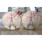 Realhomes Eyfel Kulesi Resimli Dijital Baskılı Modern 2'li Yuvarlak Servis Altlığı - Supla Realhomes