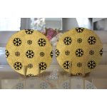 - Supla2li-7707-Gorsel2 - Realhomes  Realhomes Gold Zemin Üzerinde Siyah Renkli Kartanesi Desenli Modern 2'li Yuvarlak Servis Altlığı - Supla Realhomes