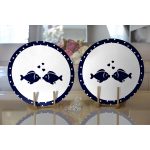 - Supla2li-7723-Gorsel2 - Realhomes Realhomes Beyaz Zemin Üzerinde Renkli Balık Desenli 2'li Yuvarlak Servis Altlığı - Supla Realhomes