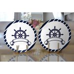 - Supla2li-7726-Gorsel2 - Realhomes Realhomes Beyaz Zemin Üzerinde Modern Dümen Desenli 2'li Yuvarlak Servis Altlığı - Supla Realhomes