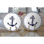 - Supla2li-7728-Gorsel2 - Realhomes  Realhomes Beyaz Zemin Üzerinde Geometrik Çizimli Çapa Desenli 2'li Yuvarlak Servis Altlığı - Supla Realhomes