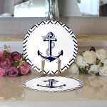 - Supla2li-7728-Gorsel3 - Realhomes  Realhomes Beyaz Zemin Üzerinde Geometrik Çizimli Çapa Desenli 2'li Yuvarlak Servis Altlığı - Supla Realhomes