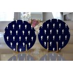 Realhomes Renkli Zeminli Denizatı Desenli Dijital Baskılı Modern 2'li Yuvarlak Servis Altlığı - Supla Realhomes