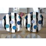 - Supla2li-7732-Gorsel2 - Realhomes Realhomes Beyaz Zeminli Renkli Puantiyeli Dijital Baskılı Modern 2'li Yuvarlak Servis Altlığı - Supla Realhomes