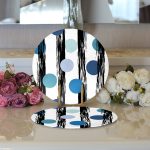 - Supla2li-7732-Gorsel3 - Realhomes Realhomes Beyaz Zeminli Renkli Puantiyeli Dijital Baskılı Modern 2'li Yuvarlak Servis Altlığı - Supla Realhomes