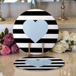 Realhomes Modern Kalp Desen Dijital Baskılı 2'li Yuvarlak Servis Altlığı - Supla Realhomes