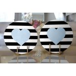 Realhomes Modern Kalp Desen Dijital Baskılı 2'li Yuvarlak Servis Altlığı - Supla Realhomes