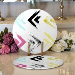 - Supla2li-7801-Gorsel1 - Realhomes  Realhomes Beyaz Zemin Üzerinde Renkli Geometrik Desenli Dijital Baskılı Modern 2'li Yuvarlak Servis Altlığı - Supla Realhomes