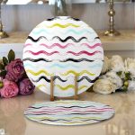 - Supla2li-7804-Gorsel1 - Realhomes Realhomes Beyaz Zemin Üzerinde Renkli Modern Zigzag Desenli Modern 2'li Yuvarlak Servis Altlığı - Supla Realhomes