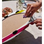 - Supla2li-7805-Gorsel4 - Realhomes  Realhomes Beyaz Zemin Üzerinde Modern Renkli Çizgili Siyah Puantiyeli 2'li Yuvarlak Servis Altlığı - Supla Realhomes